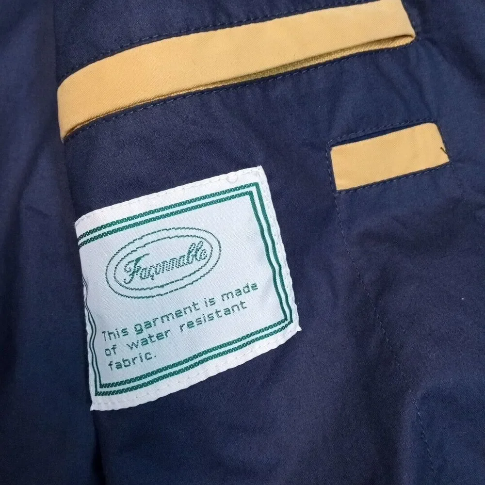 Vintage Faconnable‎ Jacket Mens S Yellow Ribbing Wool Blend Water Resistant - Picture 8 of 12